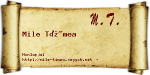 Mile Tímea névjegykártya