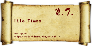 Mile Tímea névjegykártya